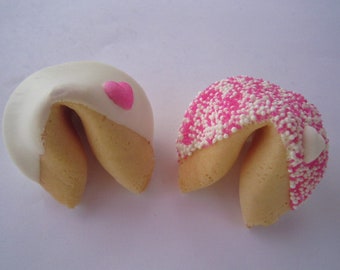 24 PINK HEART Fortune Cookies, Anniversary, Birthday, Love, Mother's Day, Missing You, Thank You, Valentine's