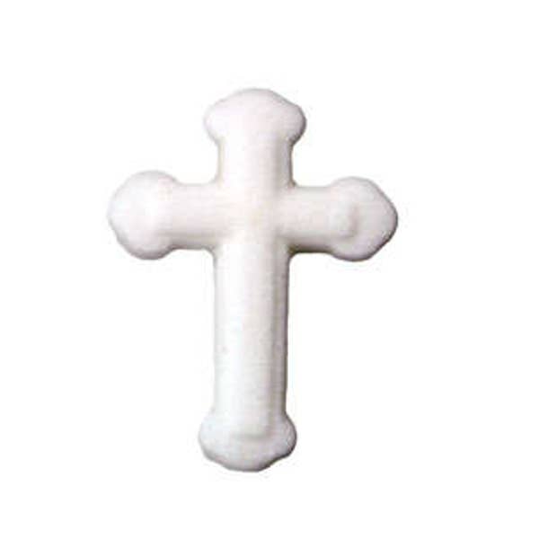 24 White Cross Sugar Decorations, Cupcake Toppers, Cake Topper, Baptism, Confirmation, Communion, Easter, Church Potluck, Jesus, Sympathy