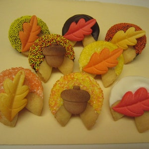 24 THANKSGIVING OAK & ACORN Fortune Cookies, Pumpkins, Fall, Autumn, Thanksgiving