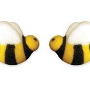 24 Bumblebee Sugar Decorations, Cupcake Topper, Cake Topper, Baby Shower, Gender Reveal, Gender Neutral, Child Birthday Party,Children Party