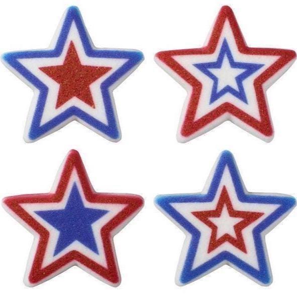 12 Star Sugar Decorations, Cupcake Toppers, Cake Topper, Military, Army ...