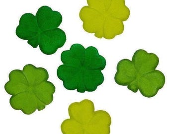 48 (1 in.) Shamrock Sugar Decorations, Cupcake Toppers, Cake Topper, Irish Party, Saint Patrick's Day, Leprechaun, Edible Shamrock