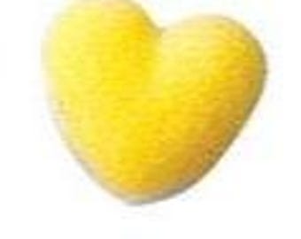 CLEARANCE 48 Pieces(1/2 in.) Yellow Heart Sugar Decorations, Cupcake Toppers, Birthday Party, Baby Shower, Gender Reveal, Yellow Favors