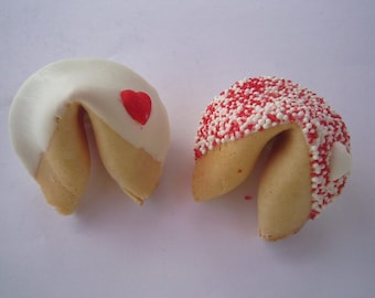 12 RED HEART Fortune Cookies, Anniversary, Birthday, Love, Mother's Day, Missing You, Thank You, Valentine's