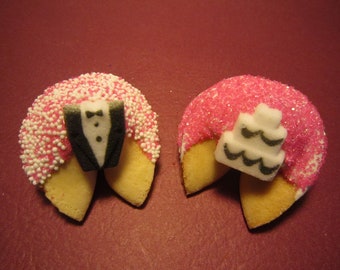 24 PINK WEDDING Tux and Cake Fortune Cookies, Bridal Shower Favors, Wedding Party Favors, Wedding Gift, Bridal Gift