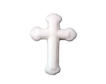 12 White Cross Sugar Decorations, Cupcake Toppers, Cake Topper, Baptism, Confirmation, Communion, Easter, Church Potluck, Jesus, Sympathy