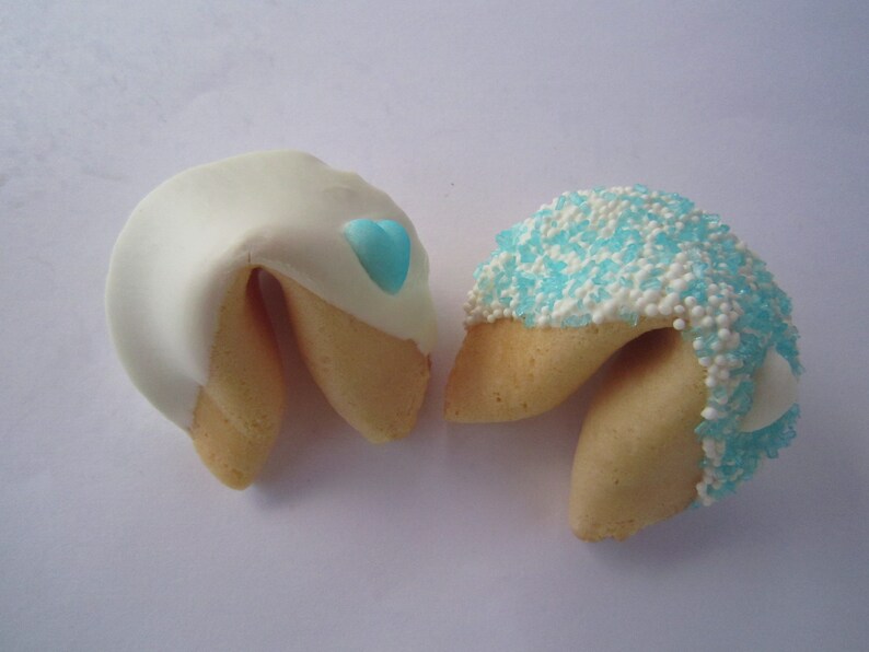 Missing You Love 50 BABY BLUE HEART Fortune Cookies Anniversary Valentine/'s Thank You Birthday Mother/'s Day
