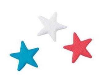 24 Star Sugar Decorations, Cupcake Toppers, Cake Topper, Army, Navy, Air Force, Marines, Chocolate Bombs, 4th of July, Patriotic