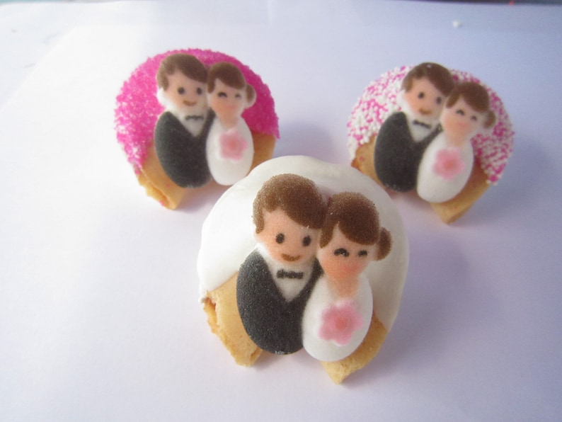 Bridal Shower Favors Wedding Party Favors Bridal Gift 12 Pink BRIDE /& GROOM Fortune Cookies Wedding Gift