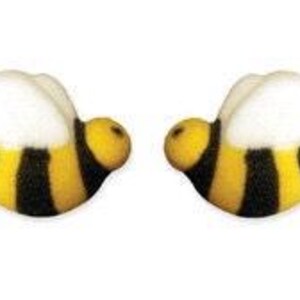 48 Bumblebee Sugar Decorations, Cupcake Topper, Cake Topper, Baby Shower, Gender Reveal, Gender Neutral, Child Birthday Party,Children Party
