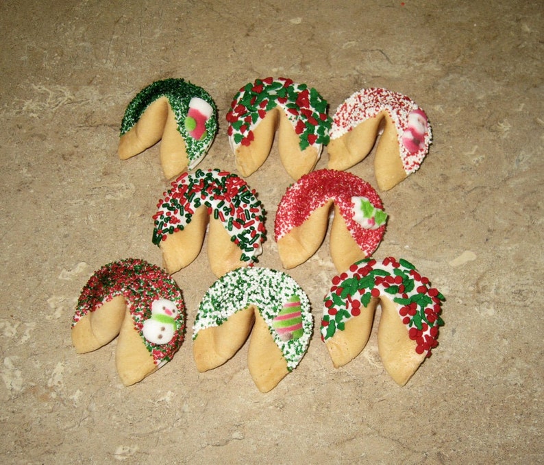 100 CHRISTMAS Fortune Cookies Holiday Santa Reindeer Etsy