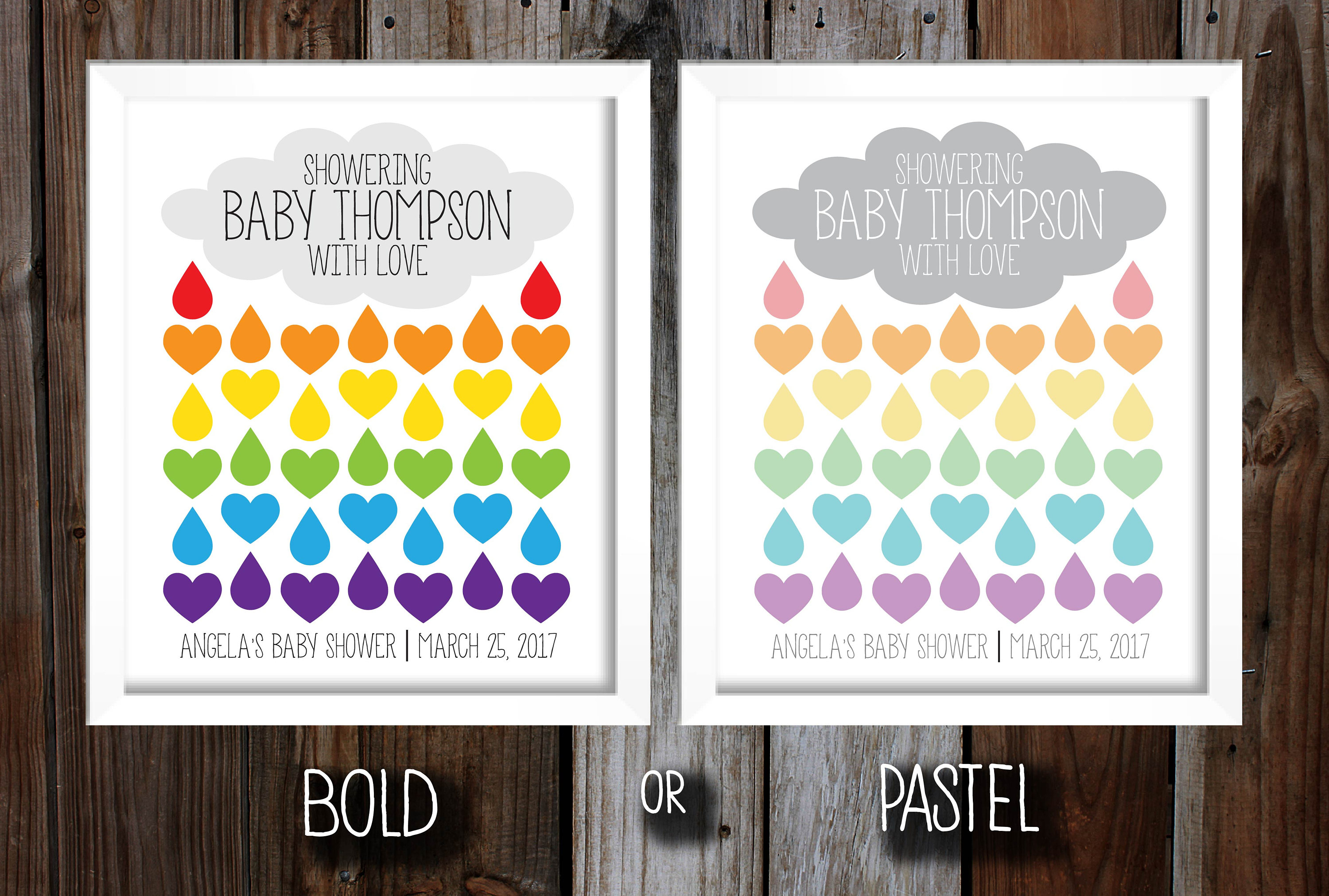 DIY Printable Rainbow Baby Shower Guest Sign In Poster Guest Etsy