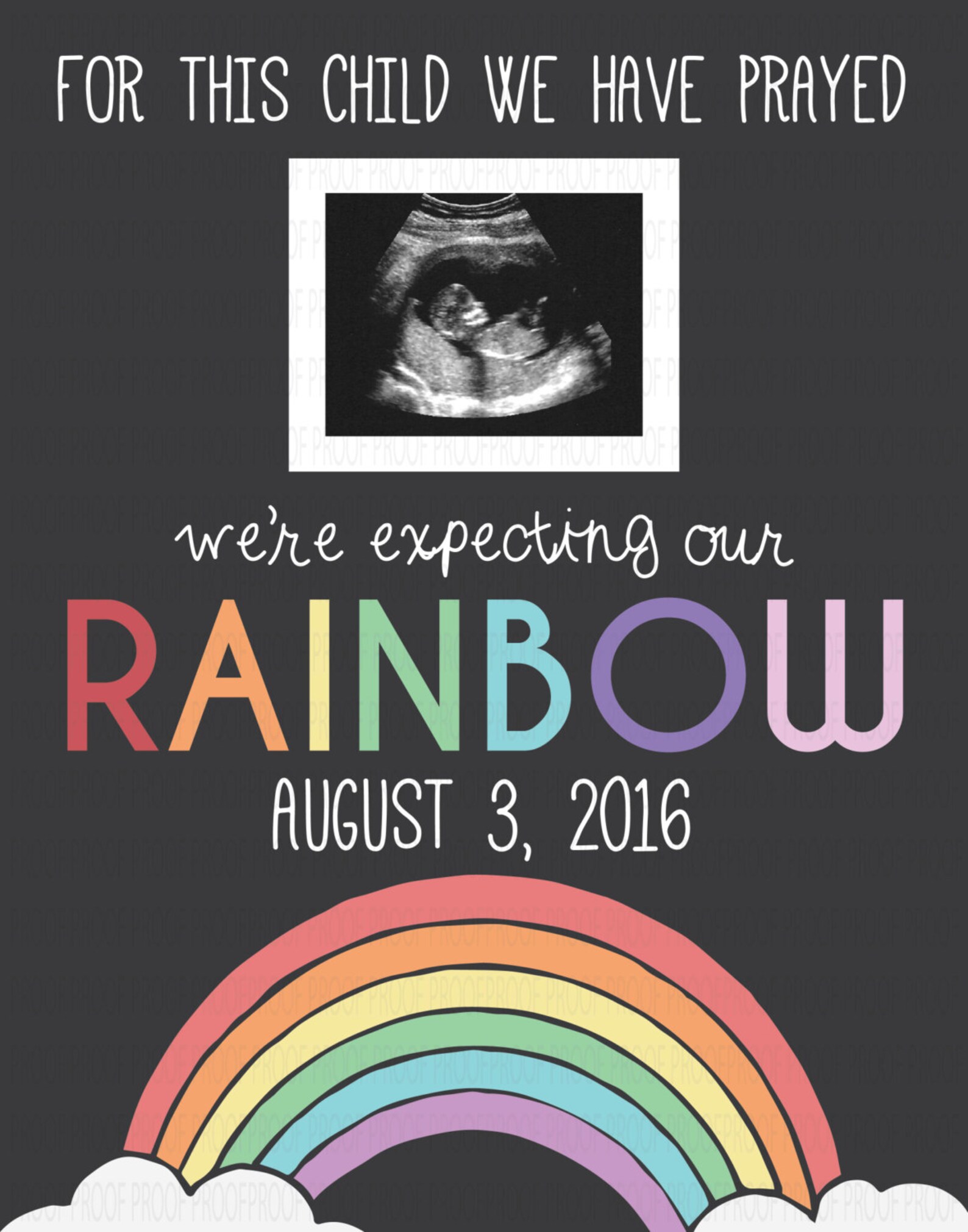 Custom Printable Rainbow Baby Pregnancy Announcement Photo Etsy