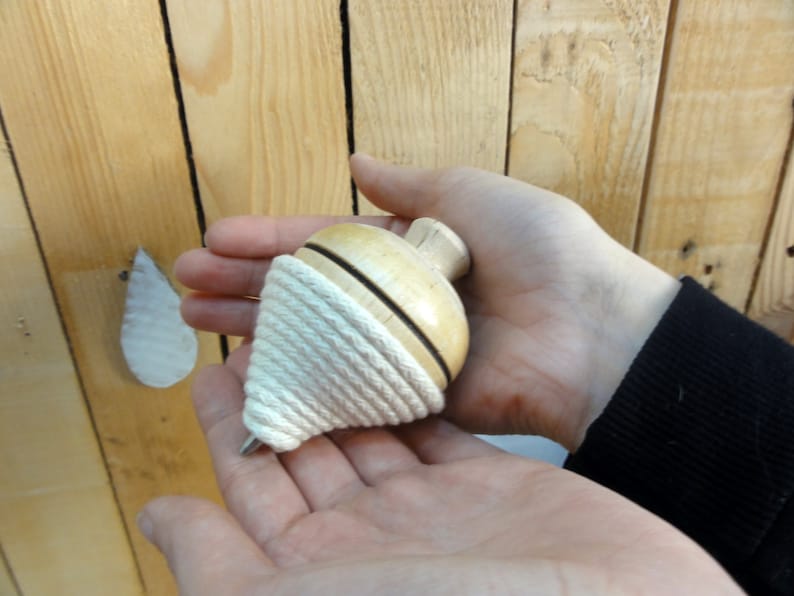 Traditional Wood Spinning Top - Classic/Retro Toy - Kids Gifts image 4