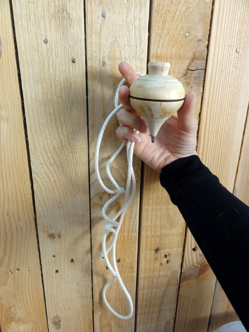 Traditional Wood Spinning Top - Classic/Retro Toy - Kids Gifts image 3