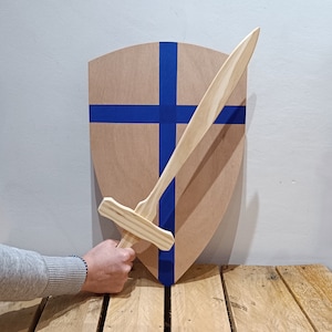 Wooden Traditional Sword And Shield