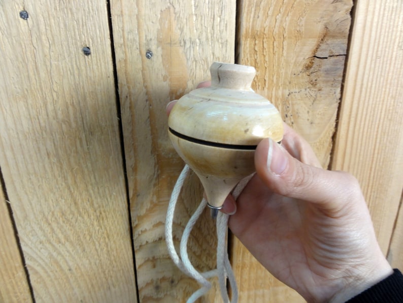 Traditional Wood Spinning Top - Classic/Retro Toy - Kids Gifts image 2