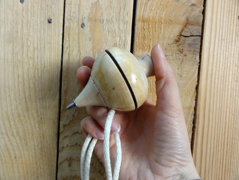 Traditional Wood Spinning Top - Classic/Retro Toy - Kids Gifts image 1