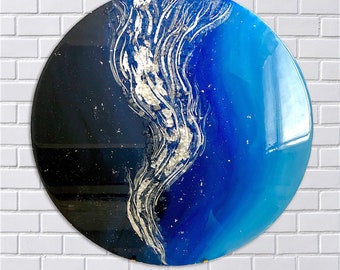 Resin Abstract Galaxy Painting Original Art