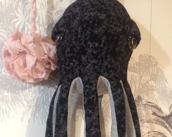 octopus 50cm grey/black/fleece / soft toy cushion trophy / exclusive model