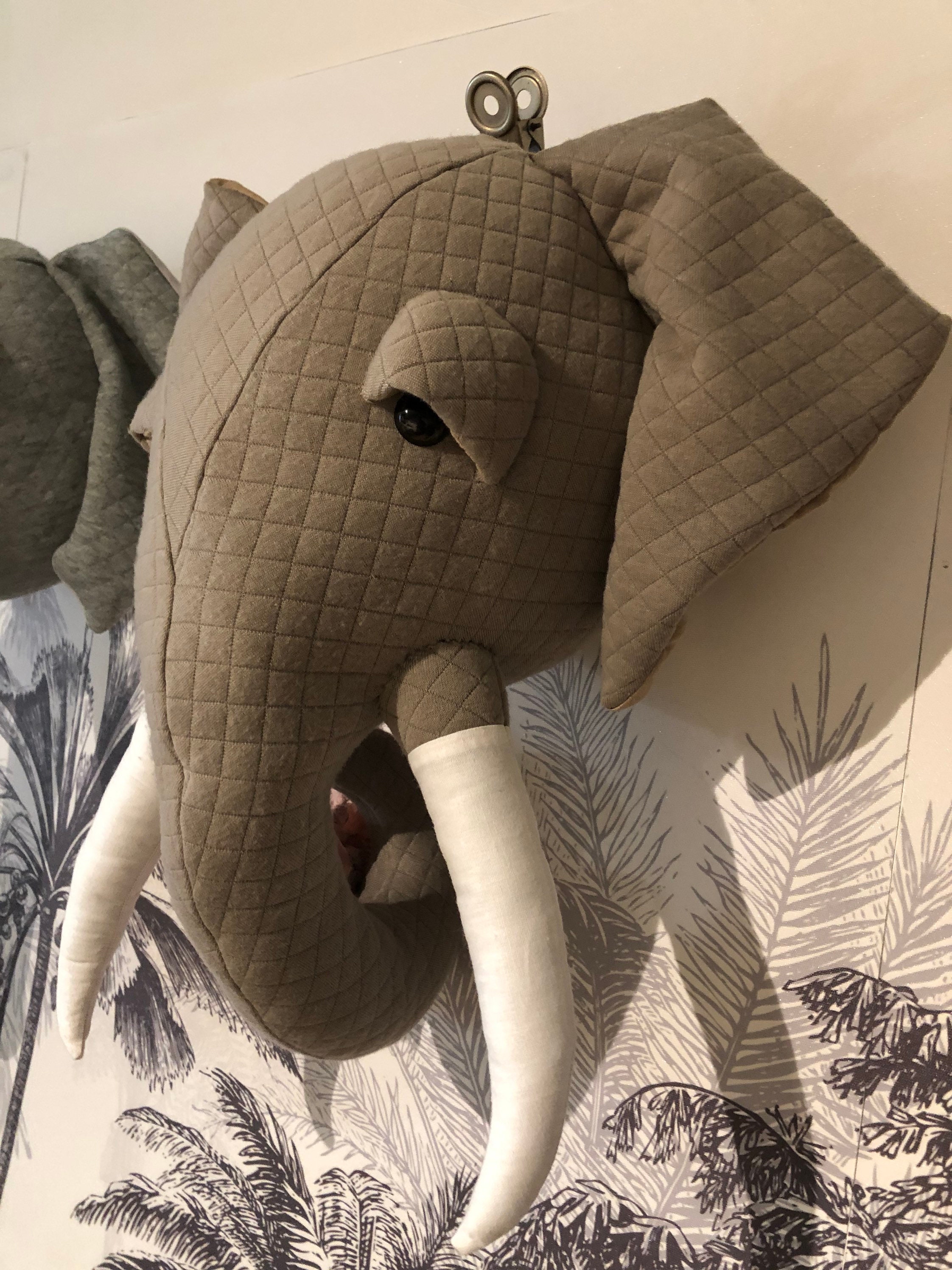 DIY trophée mural animaux éléphant et zèbre - blog déco