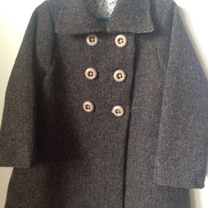 manteau style vintage chevrons en pure laine et liberty modèle unique image 2