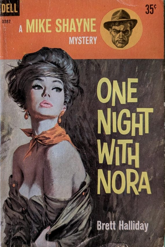 One Night With Nora by Brett Halliday / Vintage Paperback