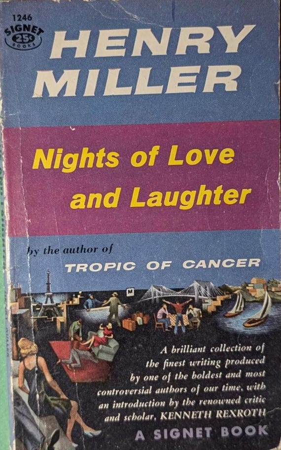 Nights of Love and Laughter by Henry Miller, Vintage Paperback