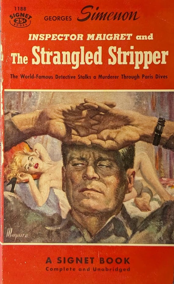 The Strangled Stripper by Georges Simenon // Vintage Paperback