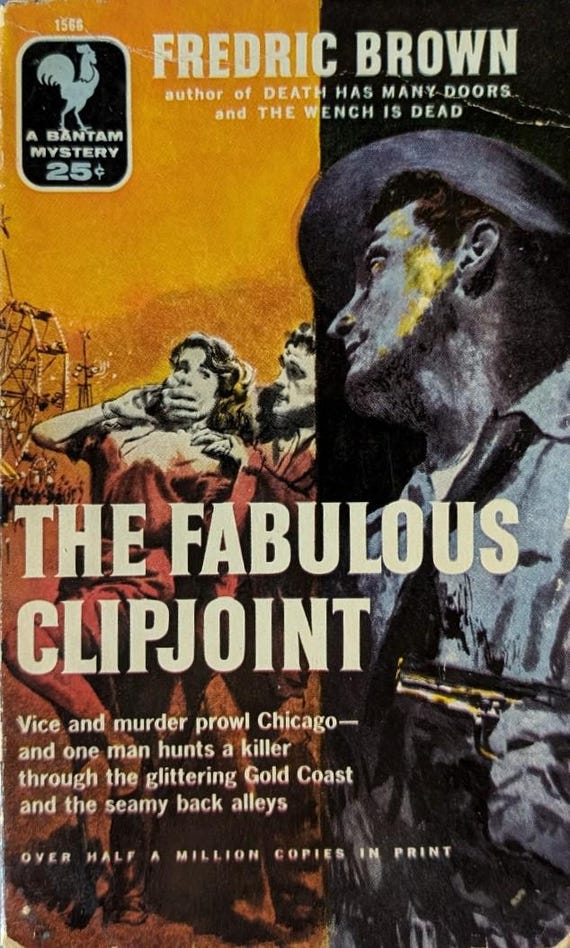 The Fabulous Clipjoint by Frederic Brown / Bantam Vintage Paperback 1957