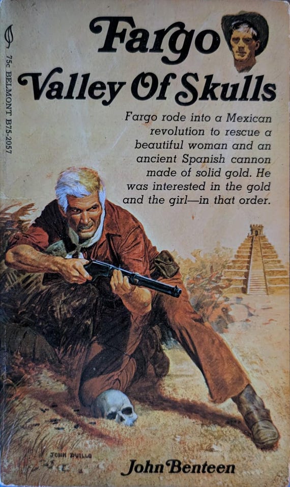 Fargo, Valley of Skulls by John Benteen / Vintage Paperback Western