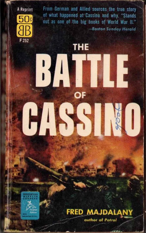 The Battle of Cassino by Fred Majdalany / World War 2 Vintage Paperbac
