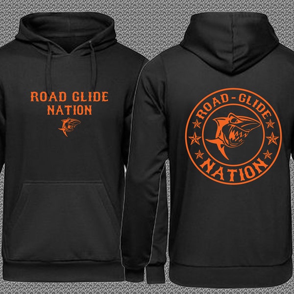 Road Glide Nation Logo unisex Hoodie Available in 8 color combos | Road Glide | One Nation Baggers | Harley |