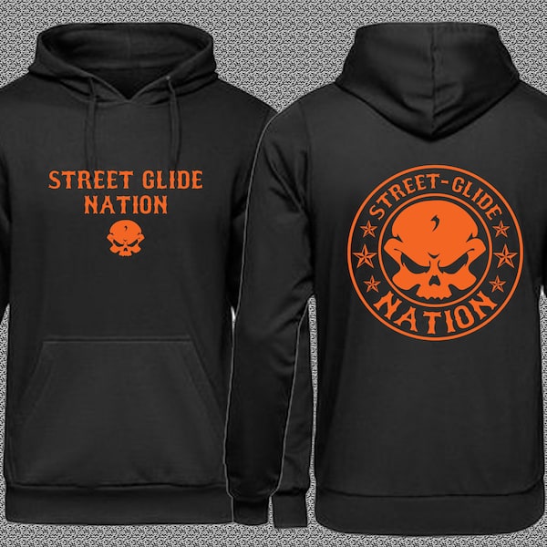 Street Glide Nation Logo unisex Hoodie Available in 7 color combos | Street Glide | One Nation Baggers | Harley |