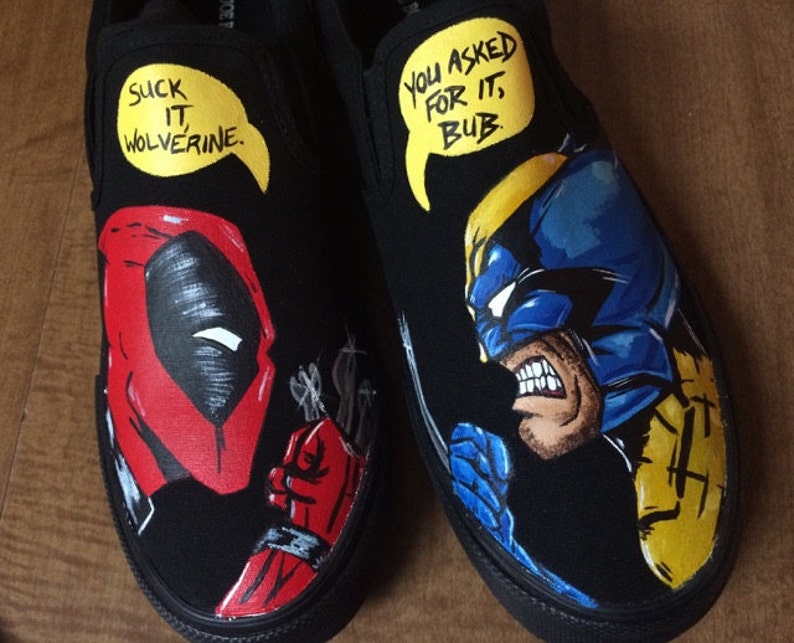 Custom Deadpool/Wolverine Shoes Etsy Custom Deadpool/Wolverine Shoes Etsy