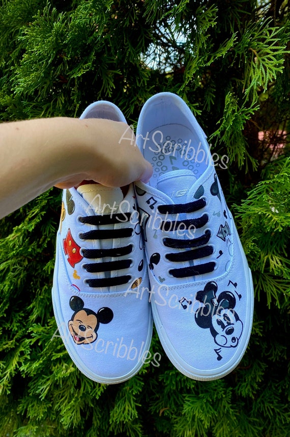 Mickey mouse painted shoes outlet