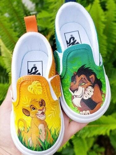 Kids Lion Slip on Vans - Etsy