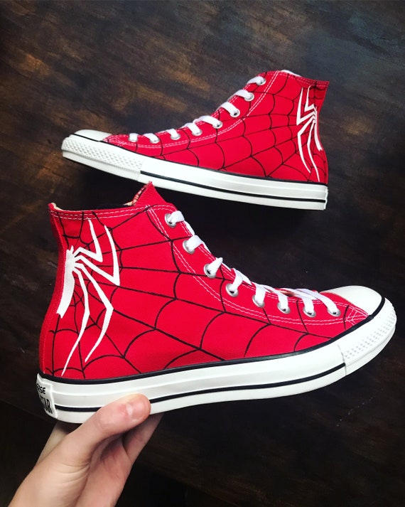 Custom Spiderman Logo Adult Converse | Etsy