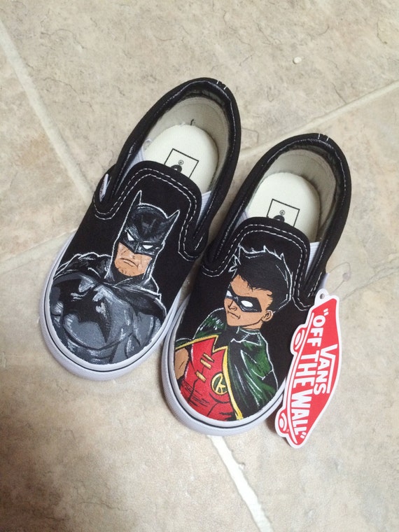 Batman/Robin Kids Vans | Etsy