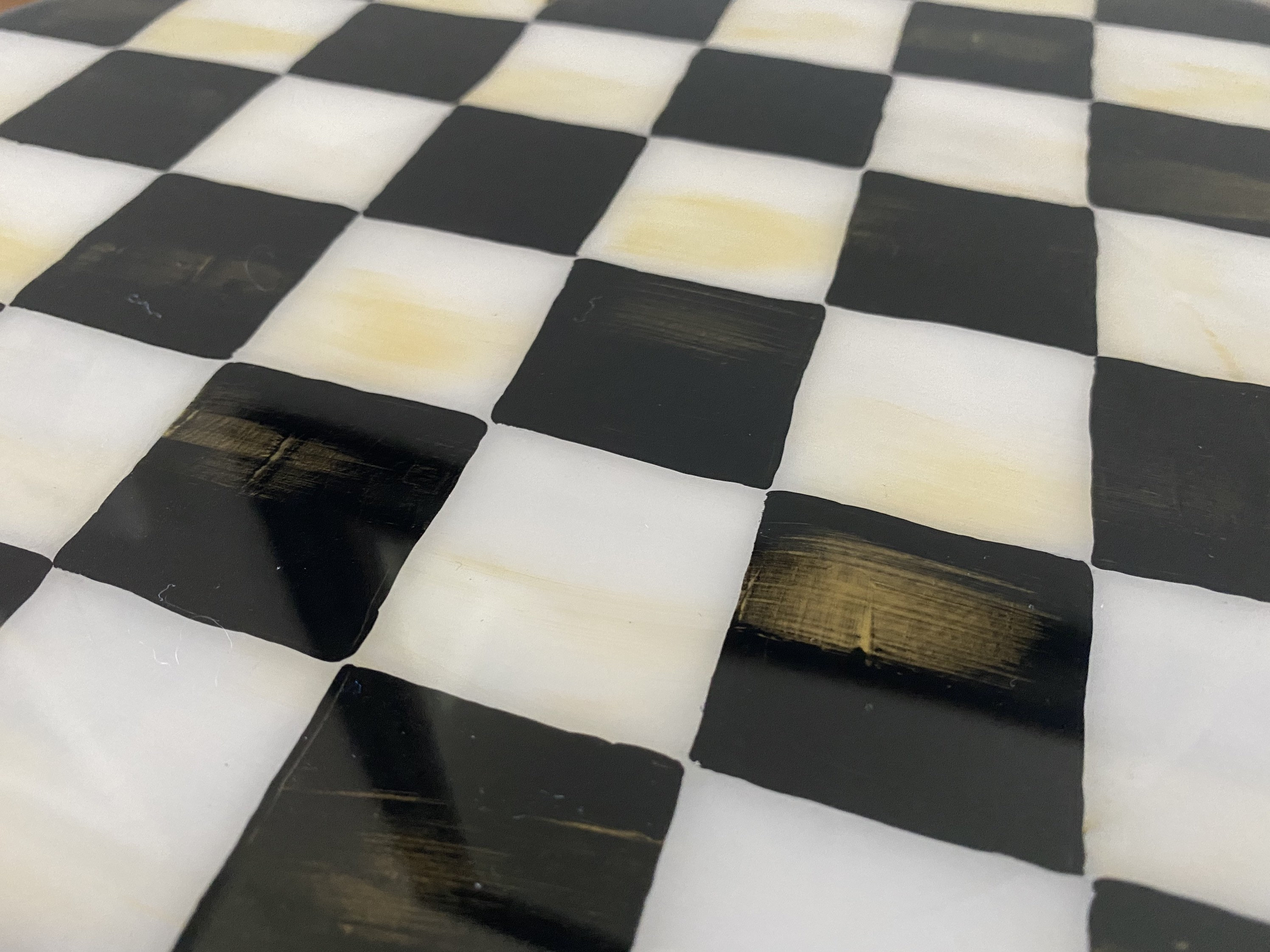 14 Lazy Susan Schwarz-Weiß Karo Handbemalt | Etsy