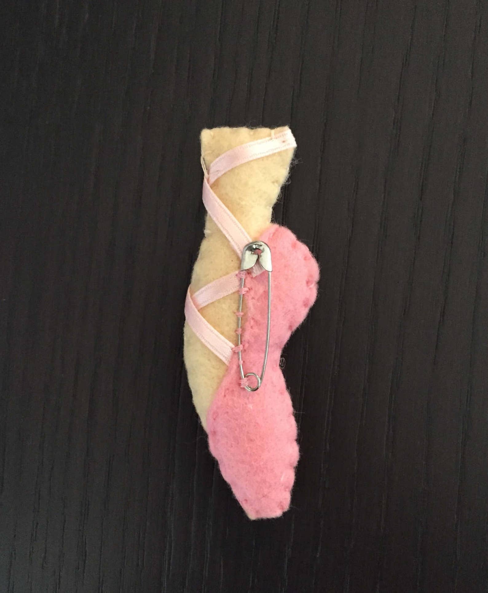 classic dance shoes brooch. dance collection. handmade in felt.also available as a magnet. ballet class.ballerina. ballet lovers