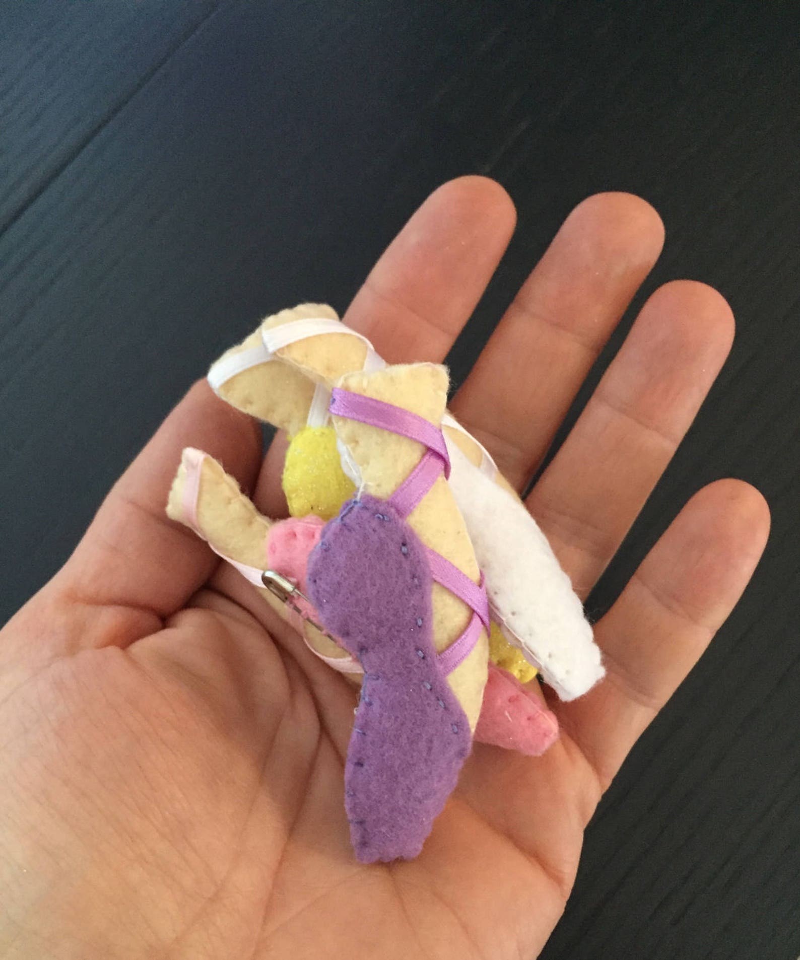 classic dance shoes brooch. dance collection. handmade in felt.also available as a magnet. ballet class.ballerina. ballet lovers