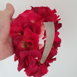 Red Hydrangea Hairband