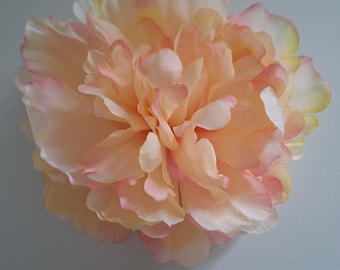 Peach Peony Hair Clip