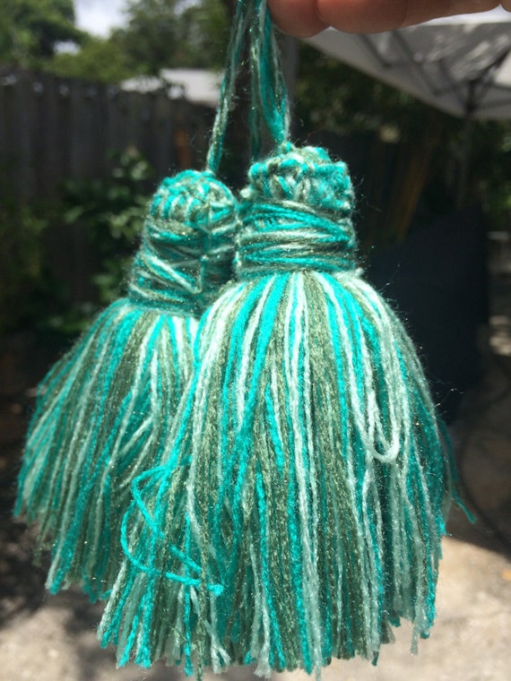 Wool tassel wool pompom bohemian tassels bohochic Etsy