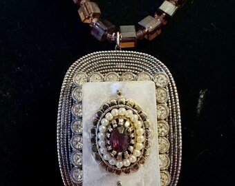 Vintage, Re-Purposed, Shoe Buckle Necklace!
