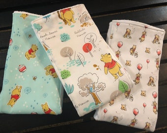 Vintage storybook bear theme baby burp cloths