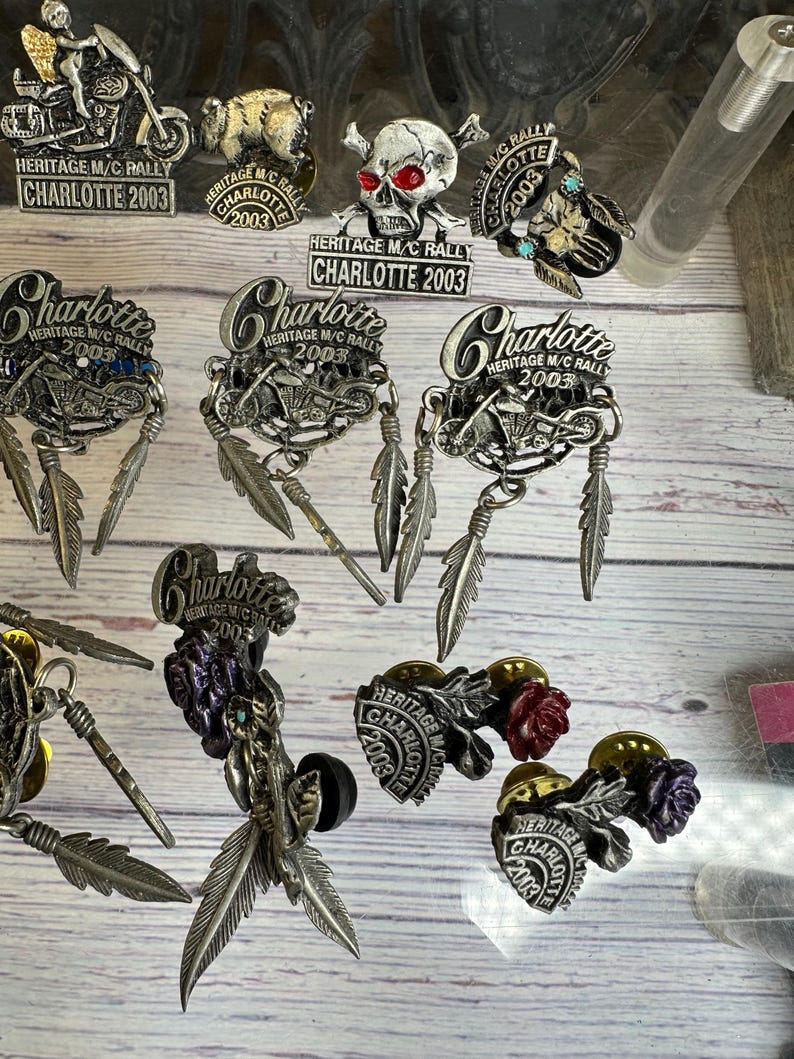 25 Heritage Motorcycle Rally Pin Lot Charlotte 2003 Reseller Lot ...