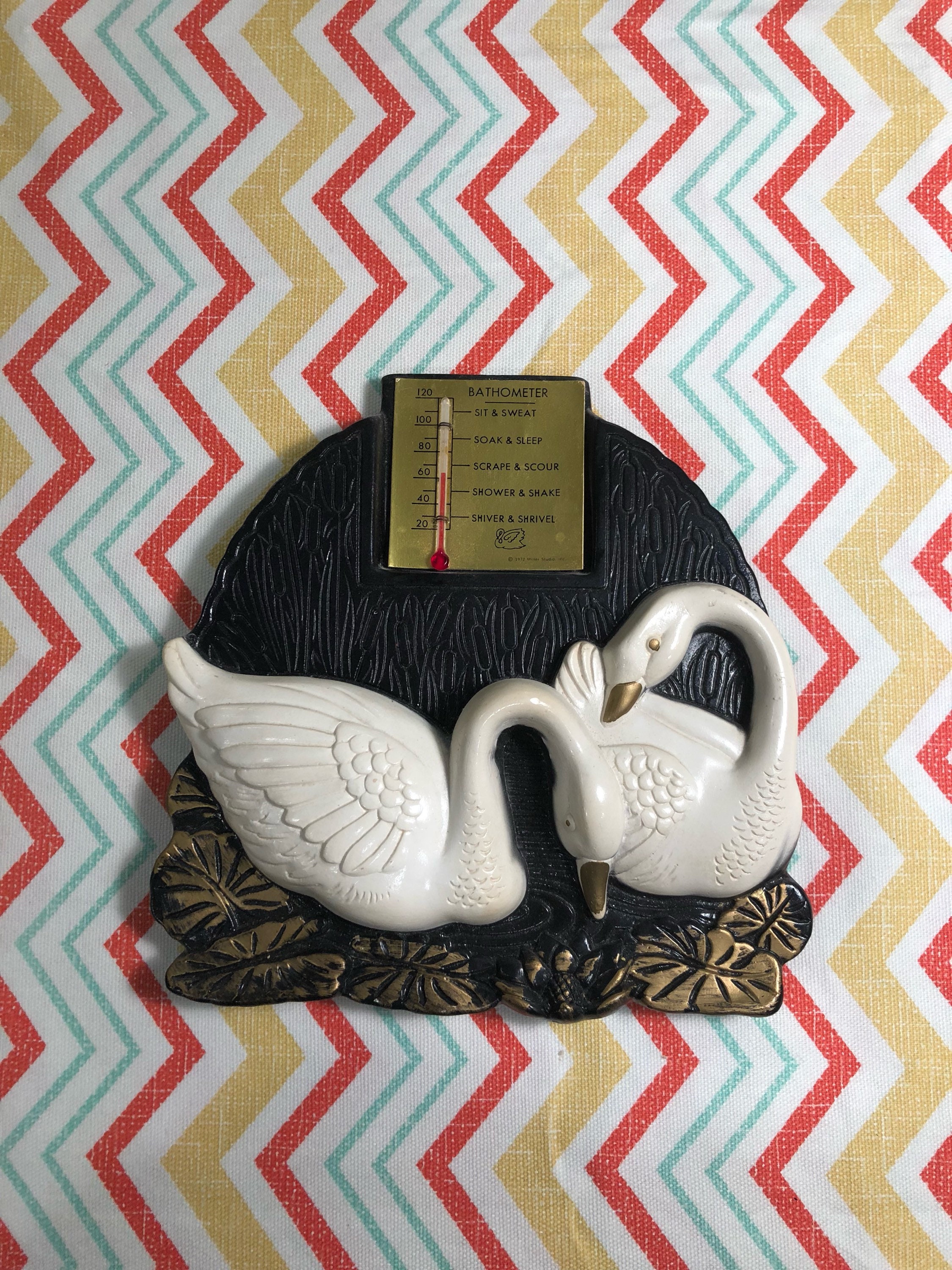 1973 Swan Bathometer Kitsch Bathroom Decor Thermometer Etsy
