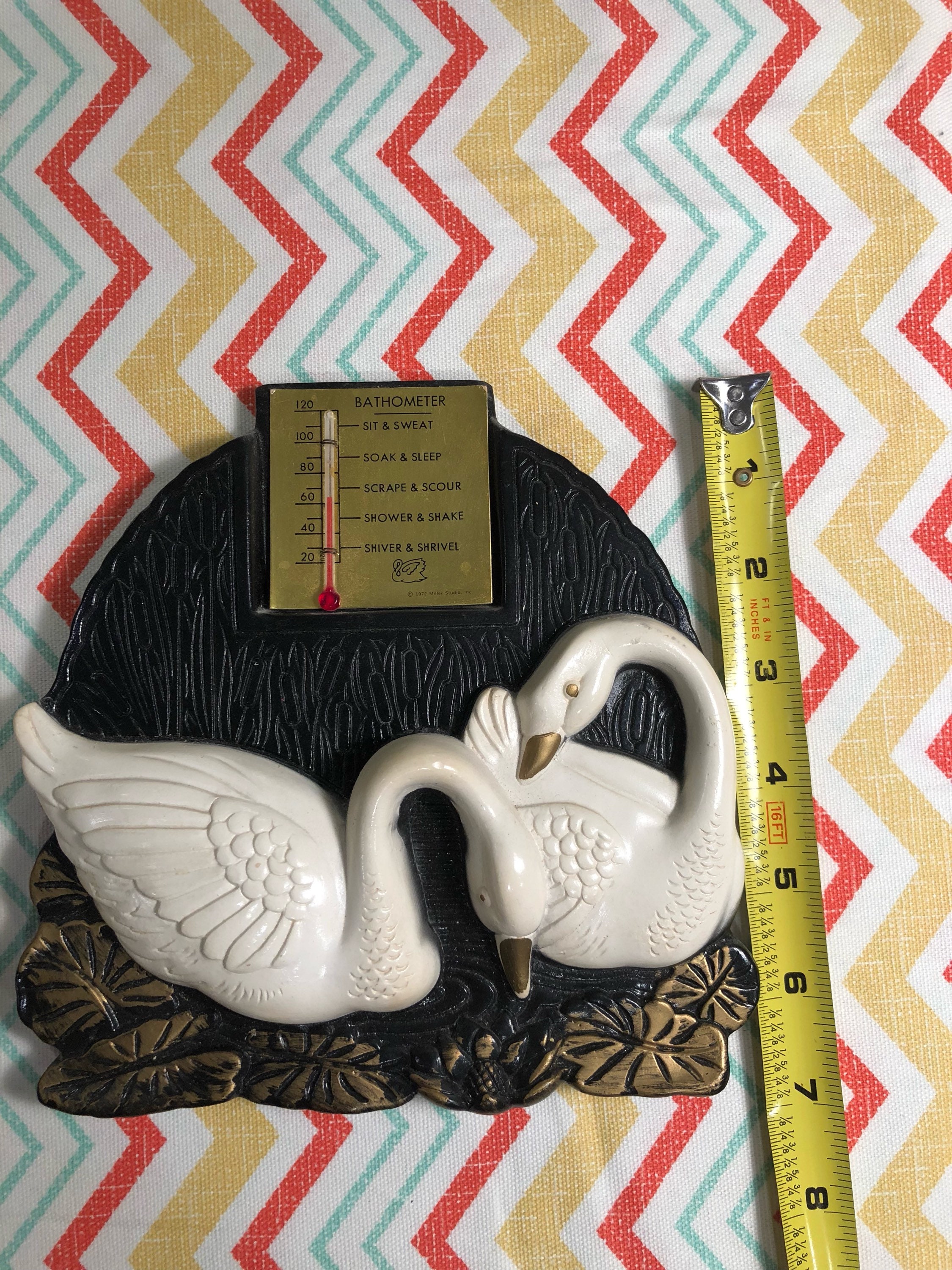 1973 Swan Bathometer Kitsch Bathroom Decor Thermometer Etsy
